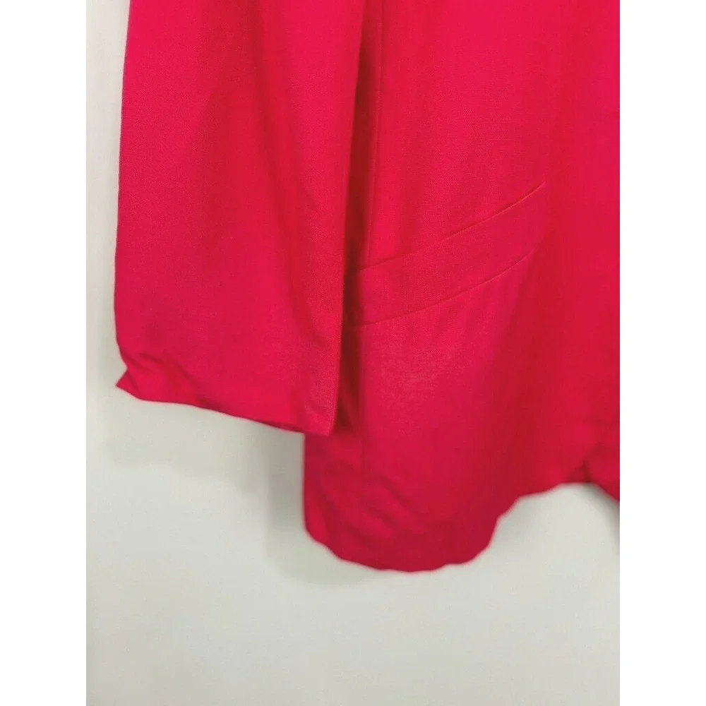 VTG Christian Dior Pink Jacket Blazer Sz 14 One Button Pockets Shoulder Pads